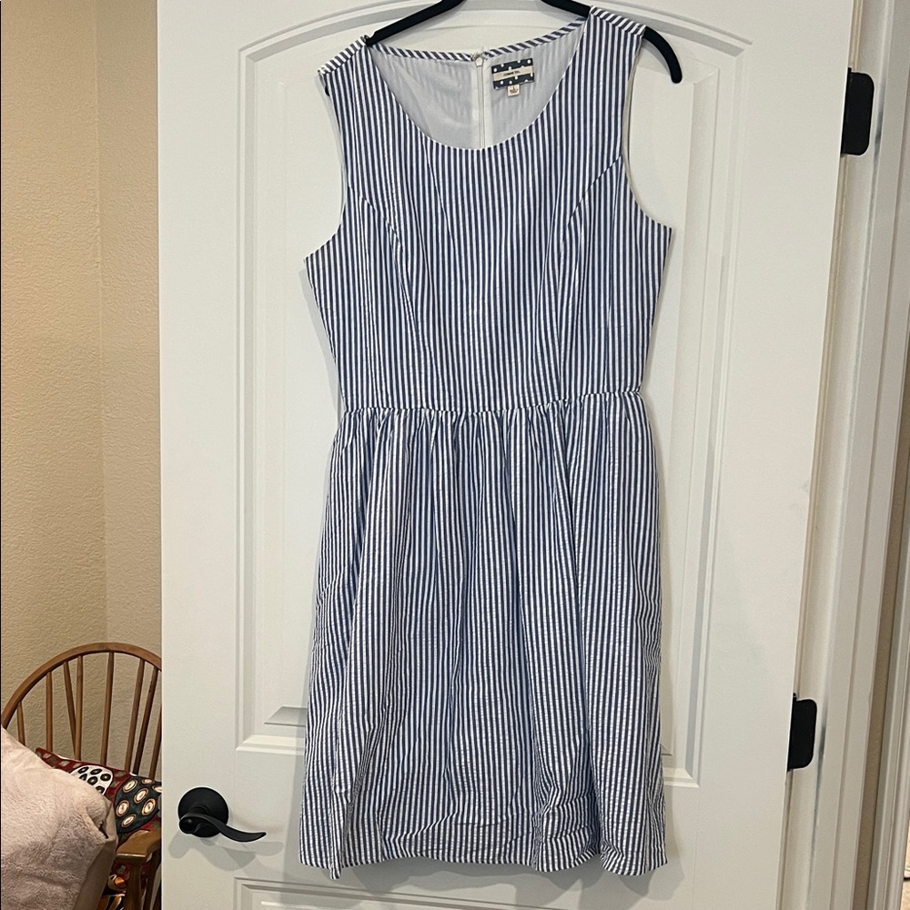 Striped Sleeveless Midi Dress
